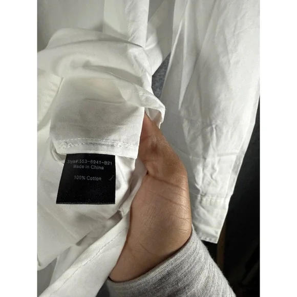 Jenni Kayne White 100% Cotton Oversized Button Down Shirt XXL 553-6941-B21 - Picture 6 of 8